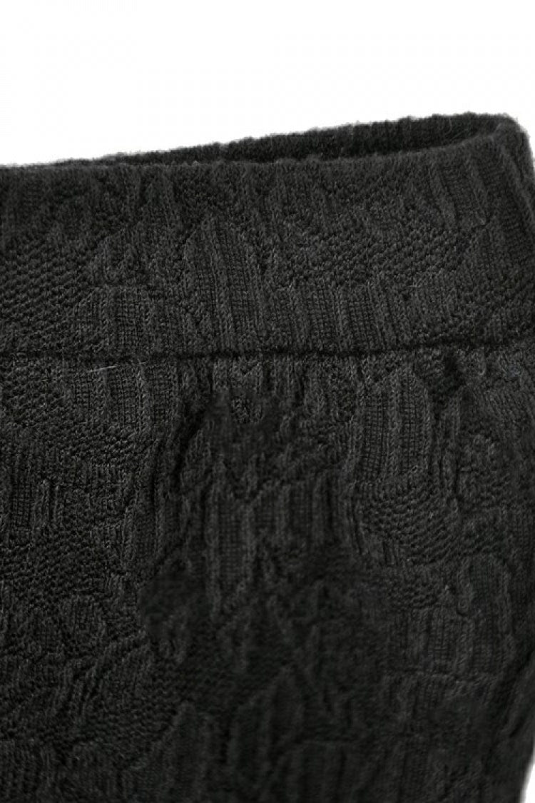 Black Floral Lace Sides Women's Gothic Short Leggings - Product - 5