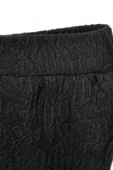 Black Floral Lace Sides Women's Gothic Short Leggings - Product - 5