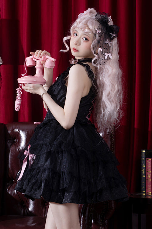 Love Overture Ruffled Bow High Waisted Sweet Lolita JSK Dress - Product - 4