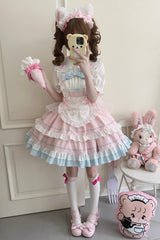 Cat Ear Story Multi-layer Ruffle Bowknot Sweet Lolita Jsk Dress 4 Colors - Product - 3