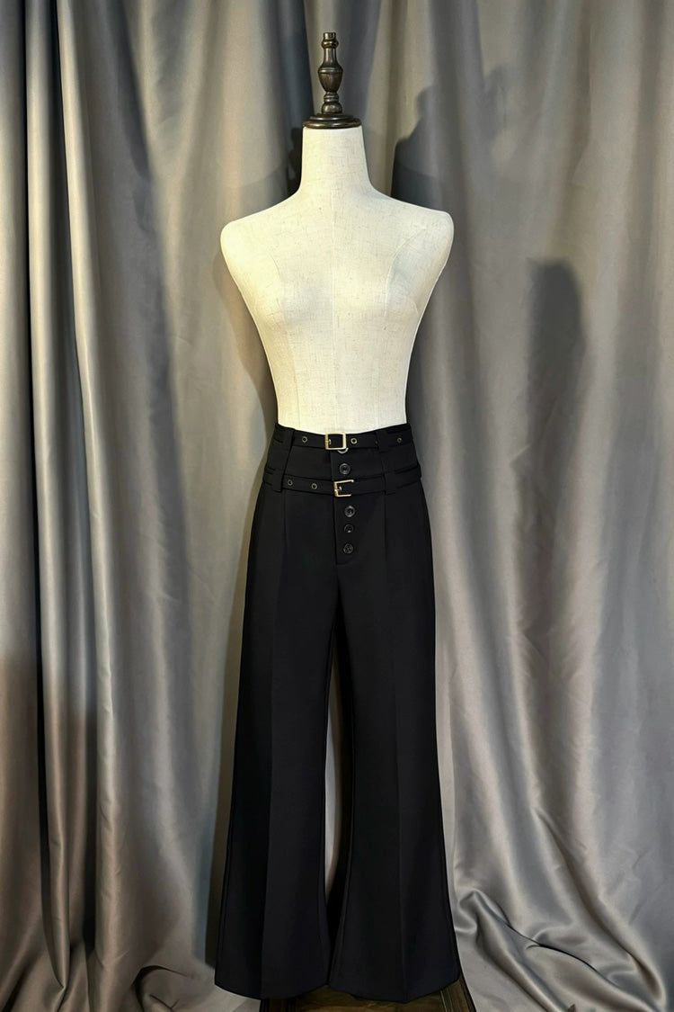 Black [Royal Knight] Gothic Vintage Cool Royal Ouji Lolita (Blouse / Shorts / Vest / Pants) - Pants(Only) - 6