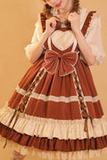 Love Plaid Polka Point Big nœud Sweet Suspender (robe seule) vue de face