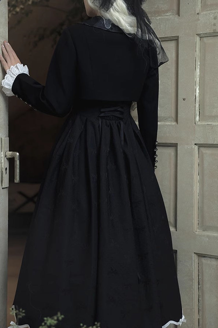 Black [Swan] Short Sleeves Sweet Elegant Princess Lolita Dress Long Version - Product - 12