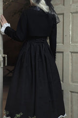 Black [Swan] Short Sleeves Sweet Elegant Princess Lolita Dress Long Version - Product - 12