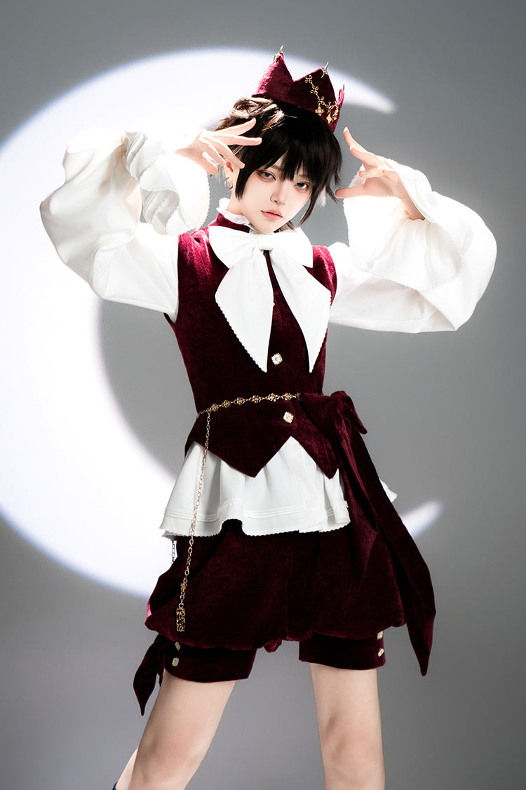 Red [Rabbit Hunt] Sweet Prince Handsome Ouji Lolita Vest - Product - 9