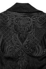Black Mesh Lapel Collar Lace Jacquard Womens Gothic Cloak - Product - 9