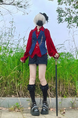 [Late Night] Lapel Collar Long Sleeves Ruffle Lace Slim Sweet Lolita Blouse 6 Colors - Product - 14