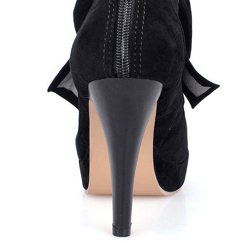 Elegant Pure Color Bowknot Round-toe Sweet Lolita High Heel Shoes - Product - 9