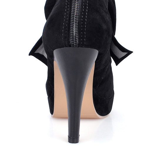 Elegant Pure Color Bowknot Round-toe Sweet Lolita High Heel Shoes - Product - 9