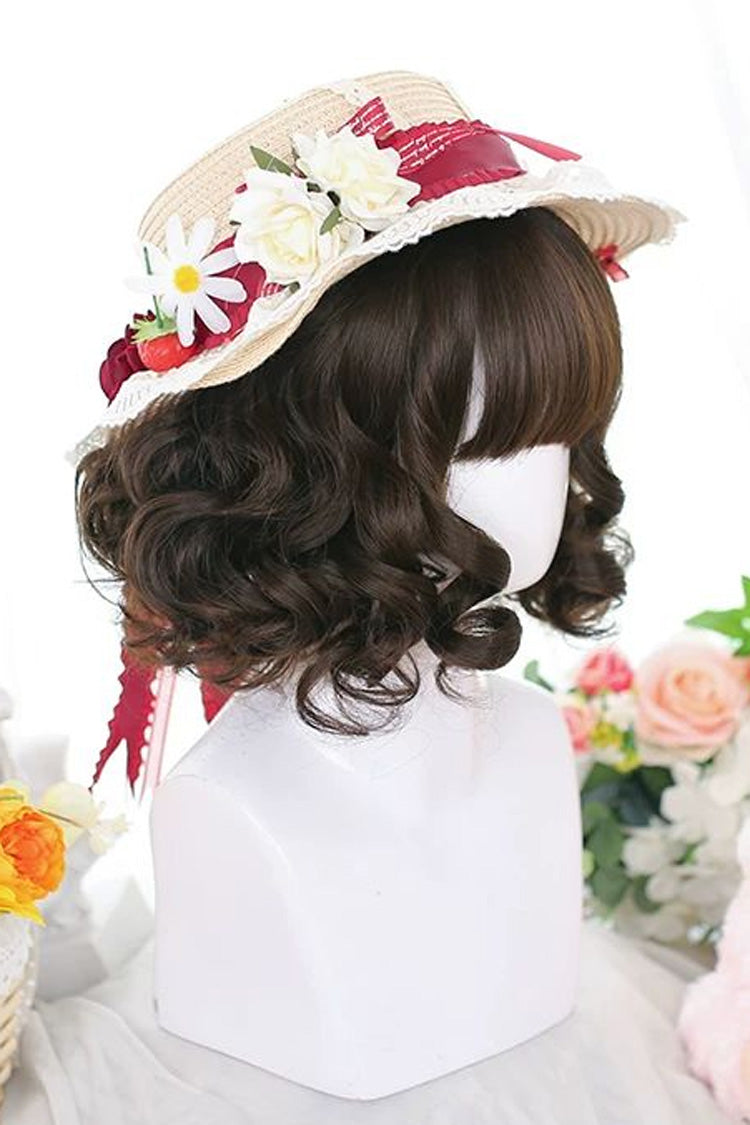 Natural Small Curls Short Sweet Lolita Wig 3 Colors - Dark-Brown - 5