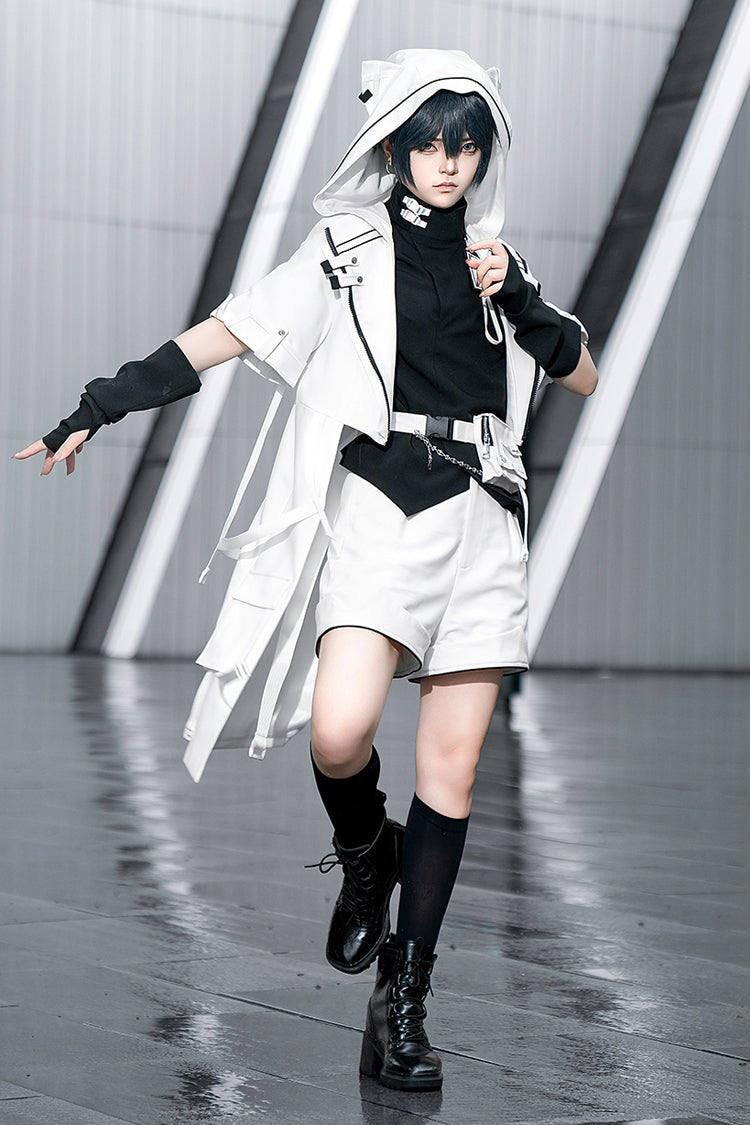 White Functional Style Ouji Fashion Prince Handsome Lolita Shorts - Product - 5