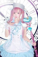 [Magical Girl] Doll Navy Collar Ruffle Bowknot Gothic Jirai Kei Japanese Dress 2 Colors - Product - 12