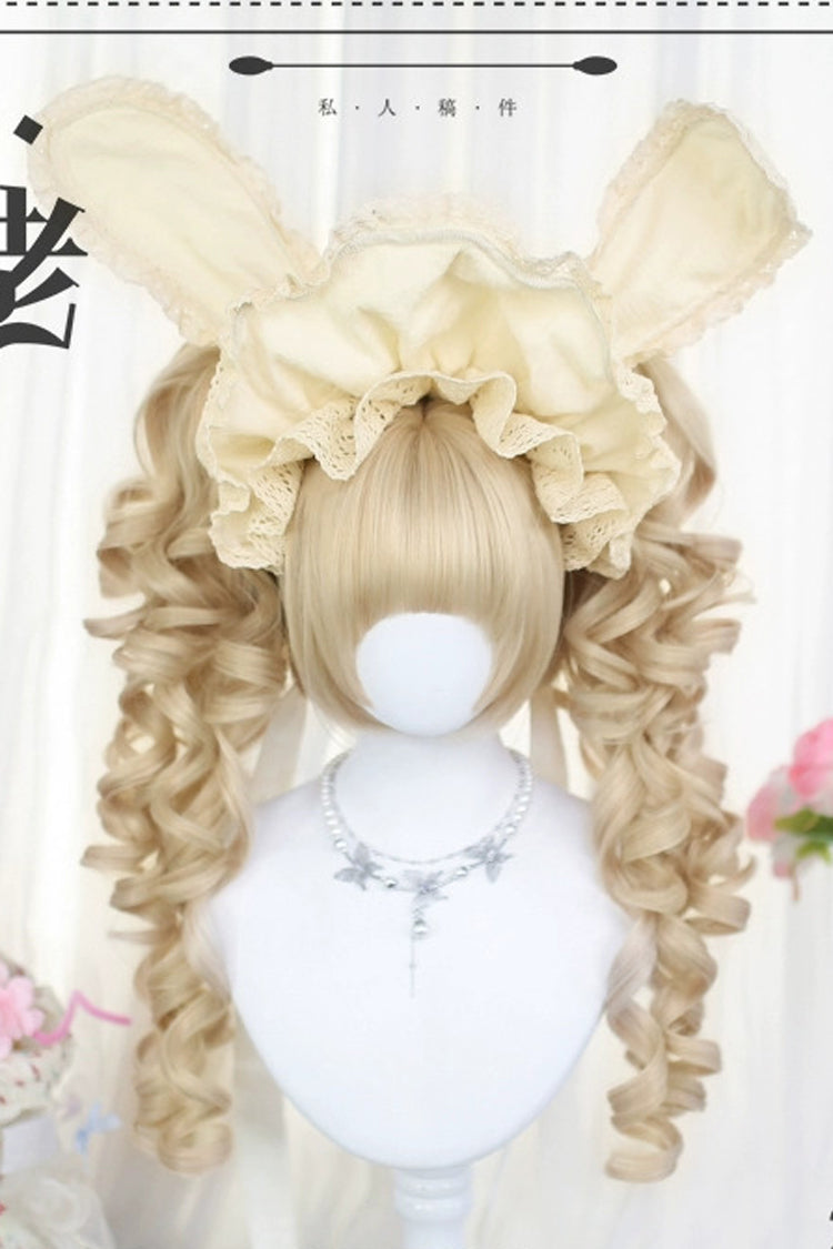 Light Yellow Roman Curl Sweet Lolita Wigs - Product - 2