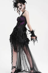 Purple Lace Lace-Up Women's Gothic Overbust Corset - Product - 8