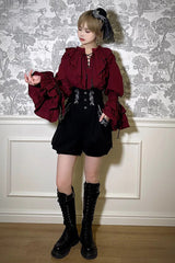 Pirate Series Navigation Treasure Hunting Guide High Waisted Embroidery Ouji Handsome Lolita Shorts 2 Colors - Product - 10