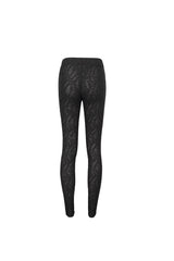 Black Strappy Mesh Splice Ruched Women's Punk Leggings - Product - 9