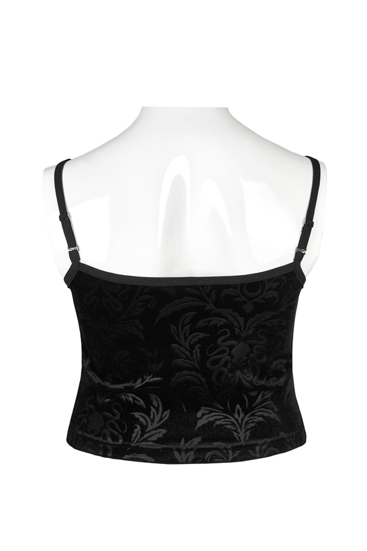 Black Velvet Personalized Pattern Printing Adjustable Shoulder Straps Sleeveless Women's Plus Size Gothic Sling - Product - 6