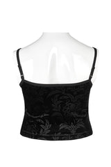 Black Velvet Personalized Pattern Printing Adjustable Shoulder Straps Sleeveless Women's Plus Size Gothic Sling - Product - 6