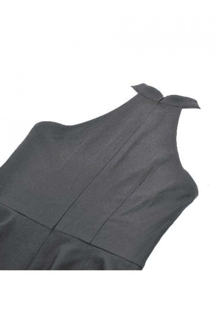 Black Buckled Zippered Women's Punk Halterneck Dress - Product - 19