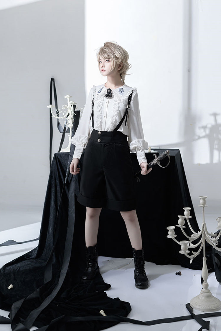 Black/White Gothic Erosion Heart Series Ouji Lolita Set - Product - 2