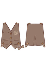 Brown Detective Goose Rivet Buttons Ouji Lolita Vest - Product - 5