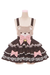 [Bunny Transformation] Detachable Bunny Cake Sleeveless Triple-Layered Ruffled Bow Sweet Strap Dress 2 Colors - Product - 6