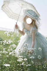 Light Green [Love Is Coming] Multi-layer Ruffle Embroidery Bowknot Sweet Princess Lolita Jsk Dress - Product - 4