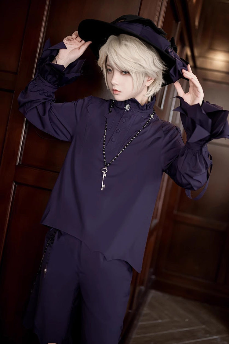 Blue/Purple Irregular Medieval Ouji Fashion Lolita Shorts - Product - 6