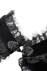 Black Long Lantern Sleeves Lace Spliced Velvet Women's Gothic Cape - Product - 15