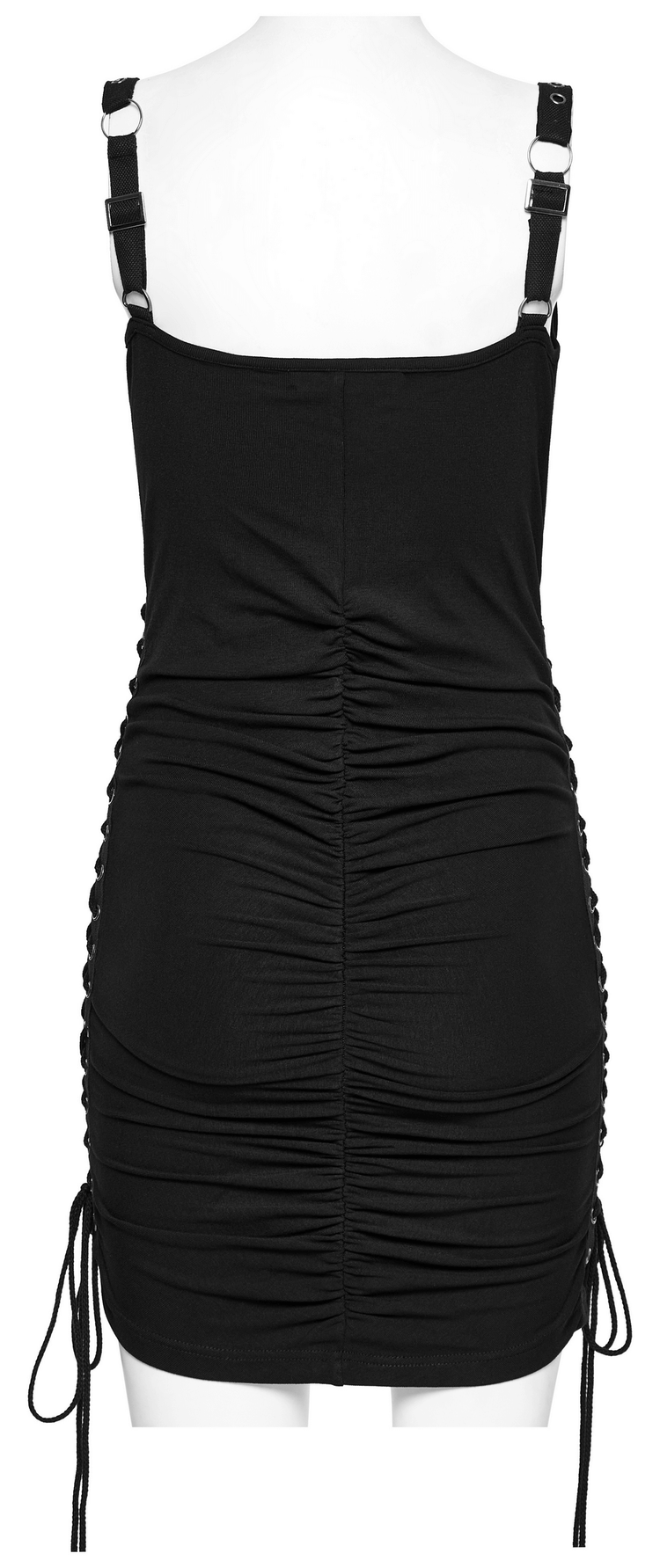 Edgy Adjustable Drawstring Mini Dress with Eyelet Straps - image 6