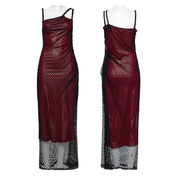 Edgy Goth Asymmetric Dress with Mesh and Shoulder Straps - image 3