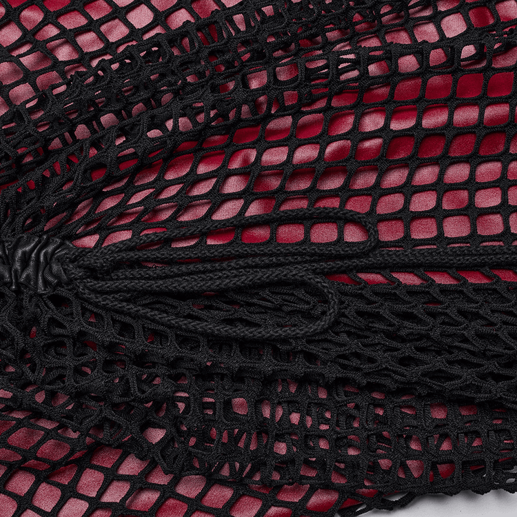Edgy Goth Asymmetric Dress with Mesh and Shoulder Straps - image 9