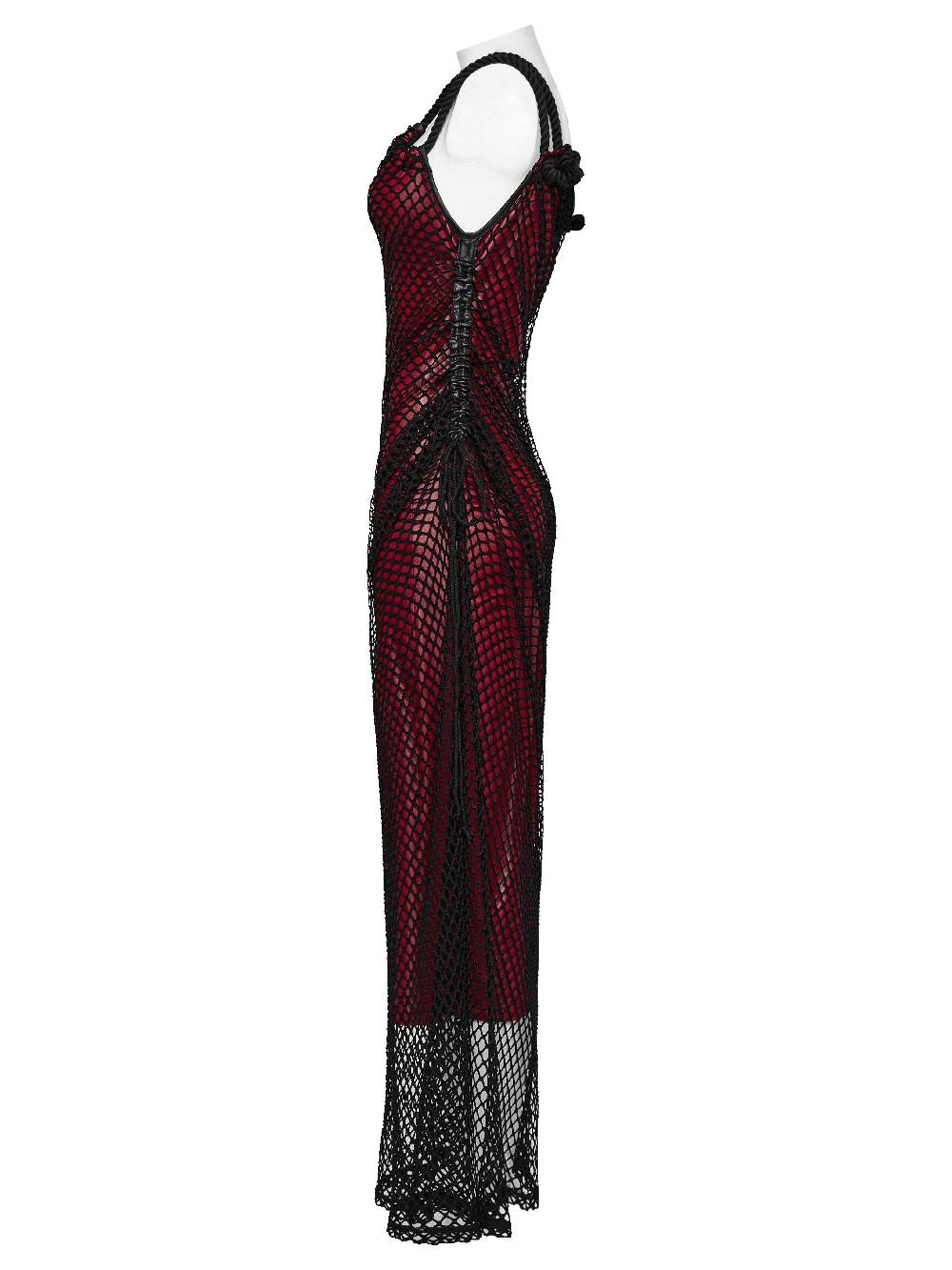 Edgy Goth Asymmetric Dress with Mesh and Shoulder Straps - image 5