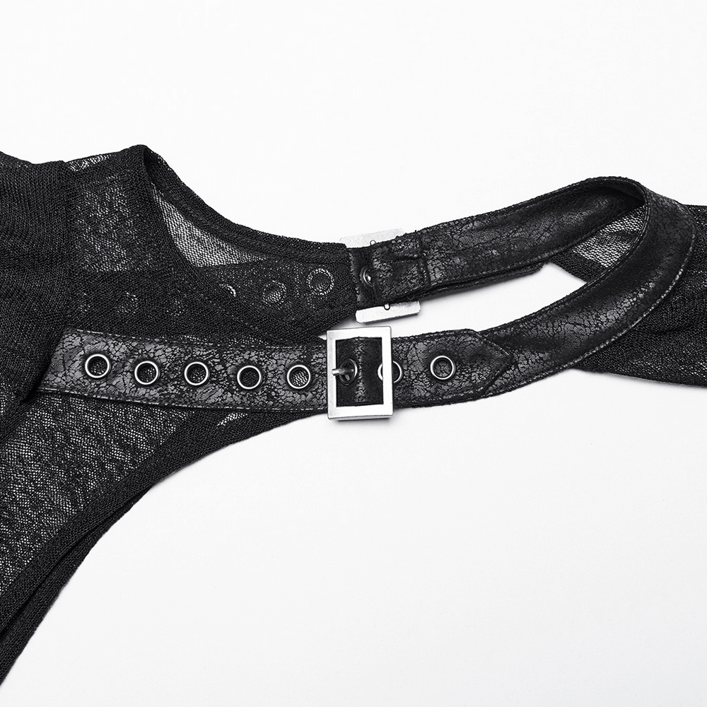 Edgy Hooded Wasteland Two-Piece Dress with Mesh Details - image 9