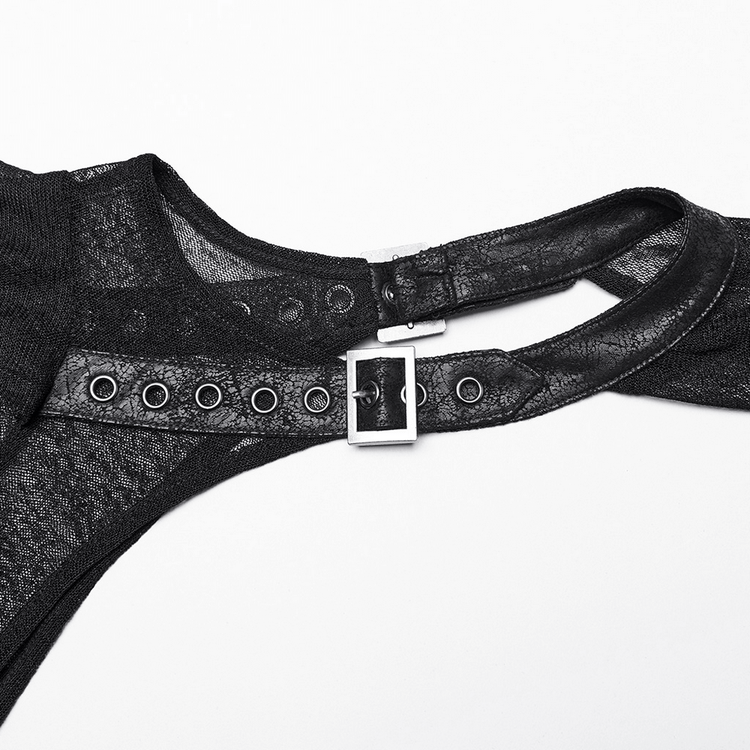 Edgy Hooded Wasteland Two-Piece Dress with Mesh Details - image 9