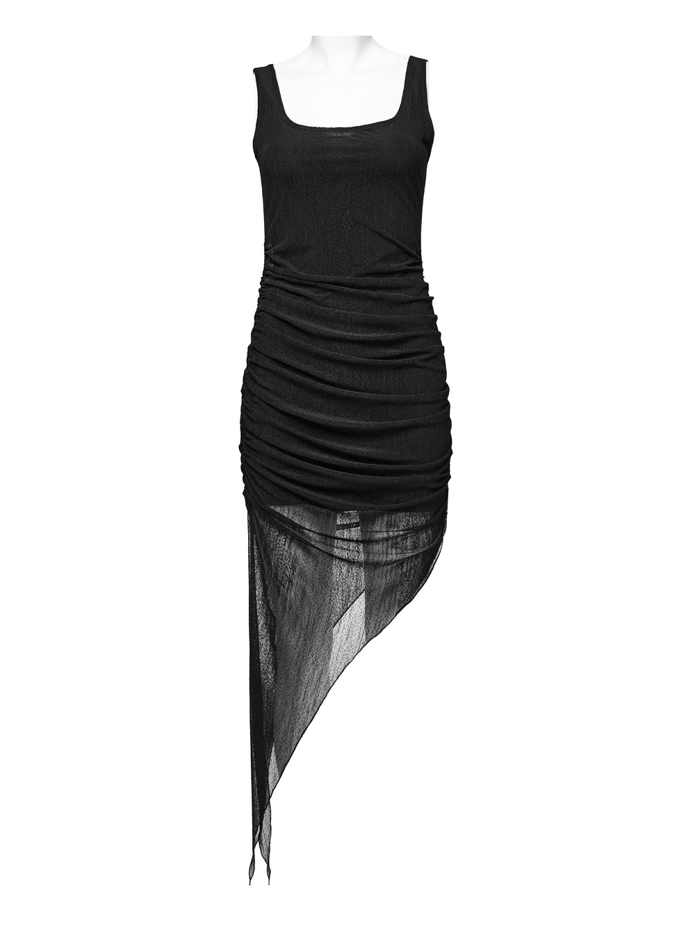 Edgy Hooded Wasteland Two-Piece Dress with Mesh Details - image 5