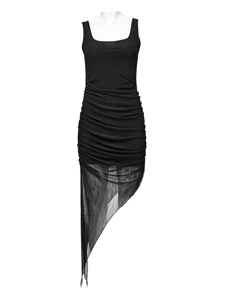 Edgy Hooded Wasteland Two-Piece Dress with Mesh Details - image 5