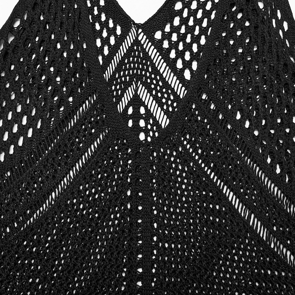 Edgy Knit Techwear V-Neck Slit Dress for Women - image 7