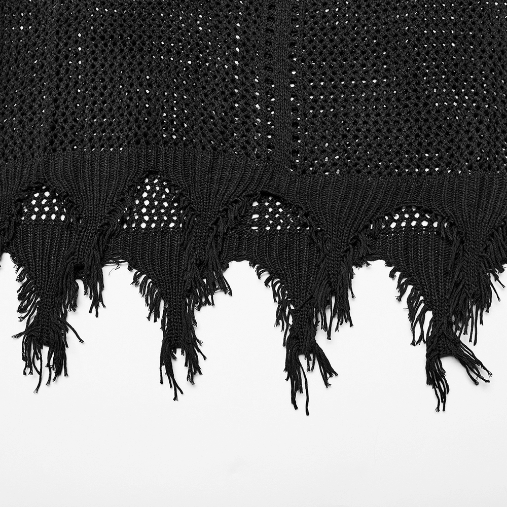 Edgy Knit Techwear V-Neck Slit Dress for Women - image 11