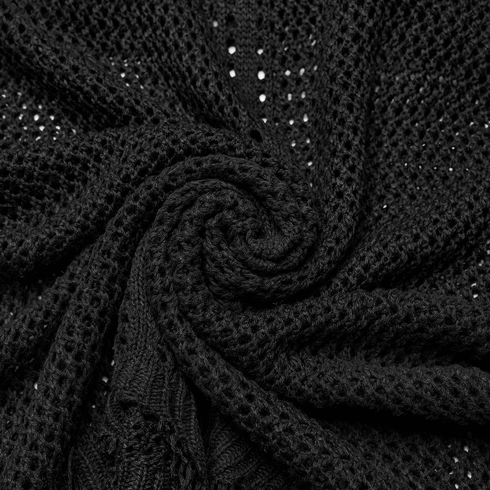 Edgy Knit Techwear V-Neck Slit Dress for Women - image 12