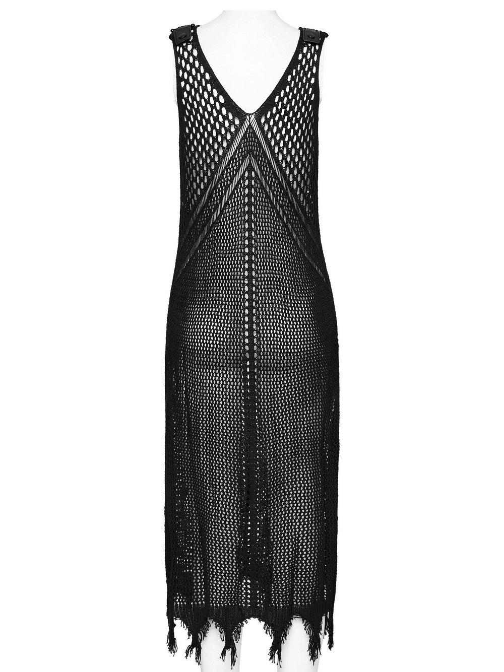 Edgy Knit Techwear V-Neck Slit Dress for Women - image 6