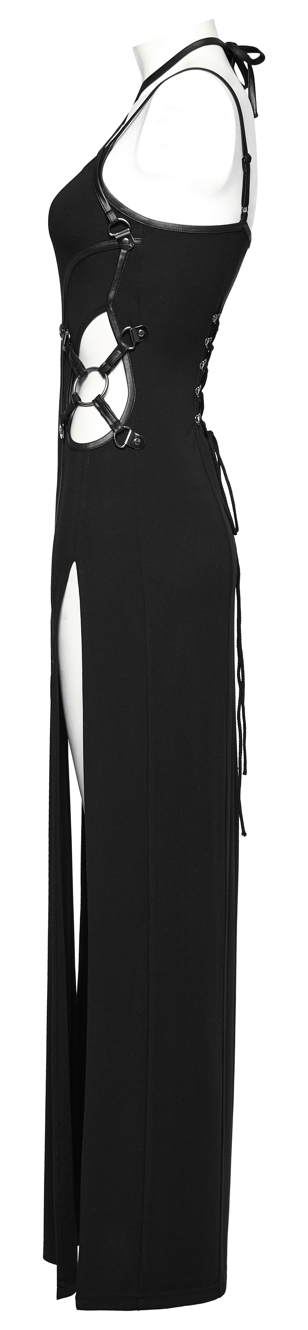 Edgy Long Two-Way Straps Dress with Slits and Lace Up - image 5