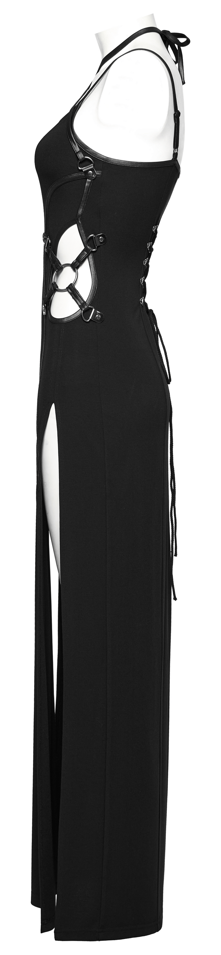 Edgy Long Two-Way Straps Dress with Slits and Lace Up - image 5