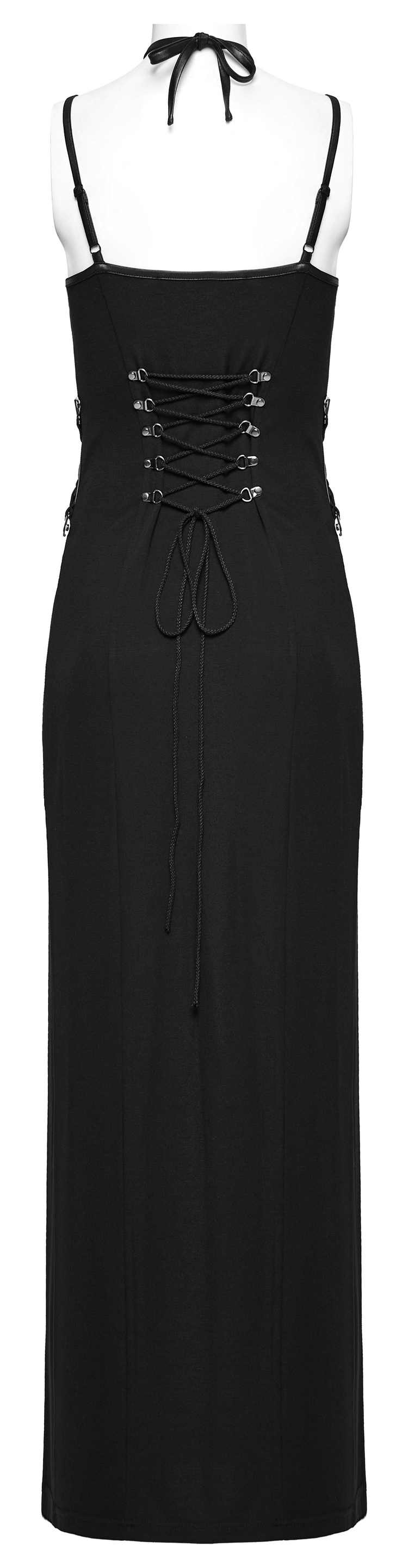 Edgy Long Two-Way Straps Dress with Slits and Lace Up - image 6