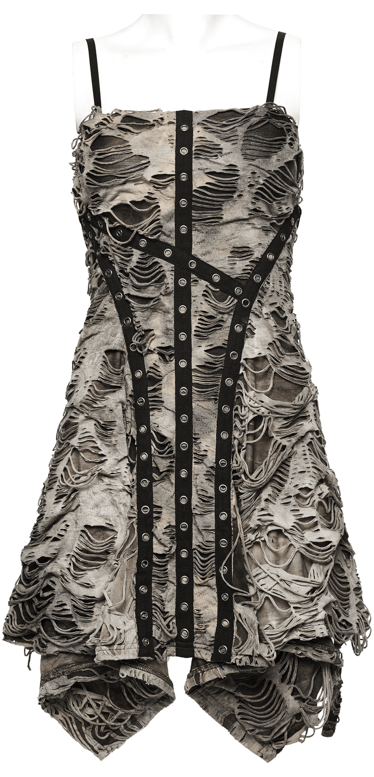 Edgy Tie-Dye Knit Slip Dress With Adjustable Straps - image 4