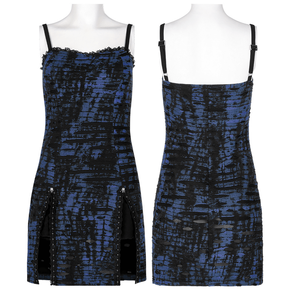 Edgy Women's Sequin Mini Dress with Lace Detail - image 3