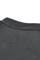 Black PU Leather Long Sleeves Buckled Strap Zippered Women's Punk Shrug - Product - 15