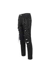 Black Personalities Strappy Distressed Men's Punk Pants - Product - 8