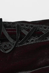 Black/Red Doll Collar Long Sleeves Gradient Embroidery Women's Gothic Prom Dress - Product - 6