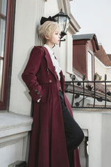 Dark Red [The Legend of Dracula] Long Sleeves Gothic Prince Handsome Cool Ouji Lolita Coat - Product - 13